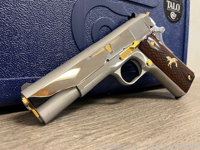 COLT 1911 GOVERNMENT TEXAS LONGHORN EDITION ONLY 500 MADE RARE TALO-img-1