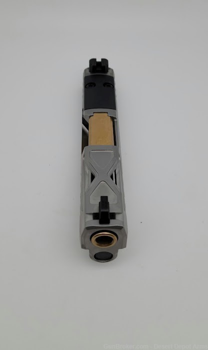 P320 SPECTRE STAINLESS & GOLD 9MM SLIDE ASSEMBLY, SIG SAUER, CUSTOM WORKS-img-3