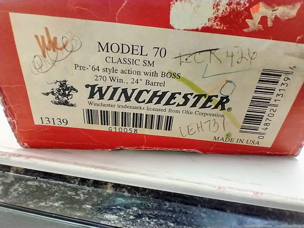 Winchester M70 Classic SM 270Win Pre-64 Style Action w/BOSS 24" 1990's-img-19