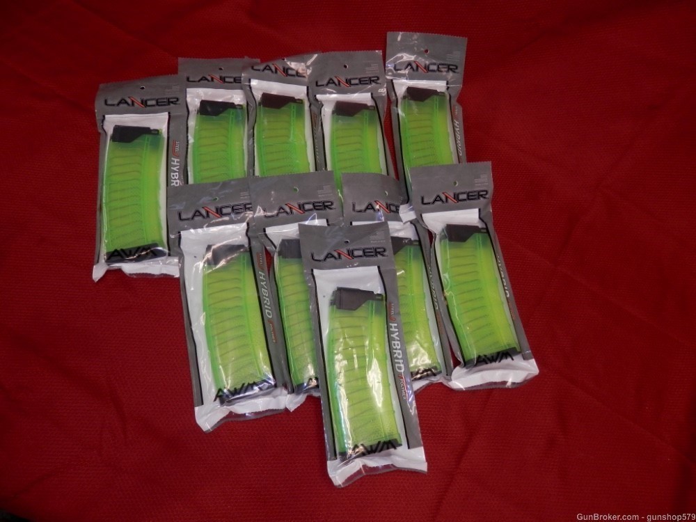 LANCER TRANSLUCENT ALIEN GREEN TACTICAL 10 MAG LOT SALE PACKAGE EDC PDW M4-img-0