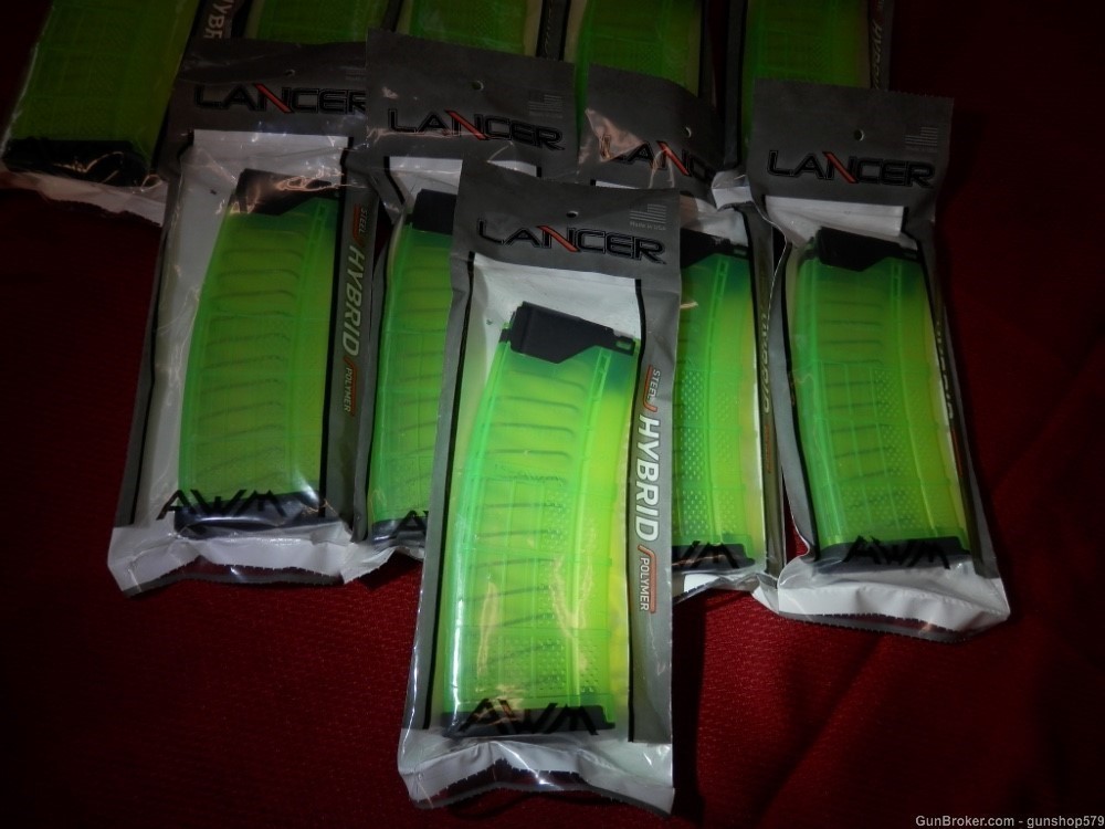 LANCER TRANSLUCENT ALIEN GREEN TACTICAL 10 MAG LOT SALE PACKAGE EDC PDW M4-img-2