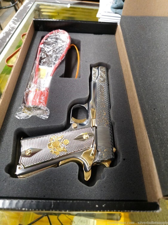 Auto Ordnance 1911A1 Trump 45 Special Edition Nickel Plated w/gold Accents-img-5
