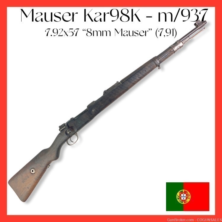 Mauser Werke Kar98K Rare Portuguese m/937-A German Markings Matching K98 -img-0