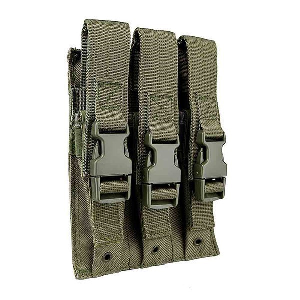MOLLE 3 Pocket Green Tactical Pouch fits Kalashnikov USA KP-9 9mm Magazines-img-1