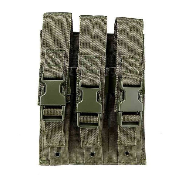 MOLLE 3 Pocket Green Tactical Pouch fits Kalashnikov USA KP-9 9mm Magazines-img-0