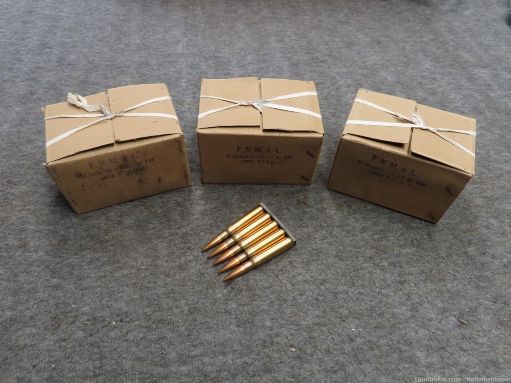 240 Rounds - Portuguese M937 8mm Mauser Ammo - On Clips - Bright and Clean-img-0
