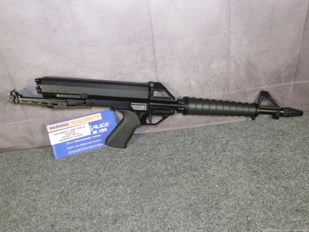 Calico M 100 Rifle 22 LR 16" 100 Rd Mag Folding Stock Bakersfield Nice!-img-0