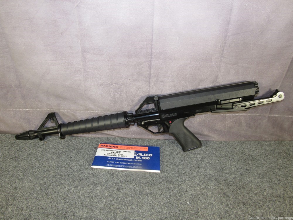 Calico M 100 Rifle 22 LR 16" 100 Rd Mag Folding Stock Bakersfield Nice!-img-1