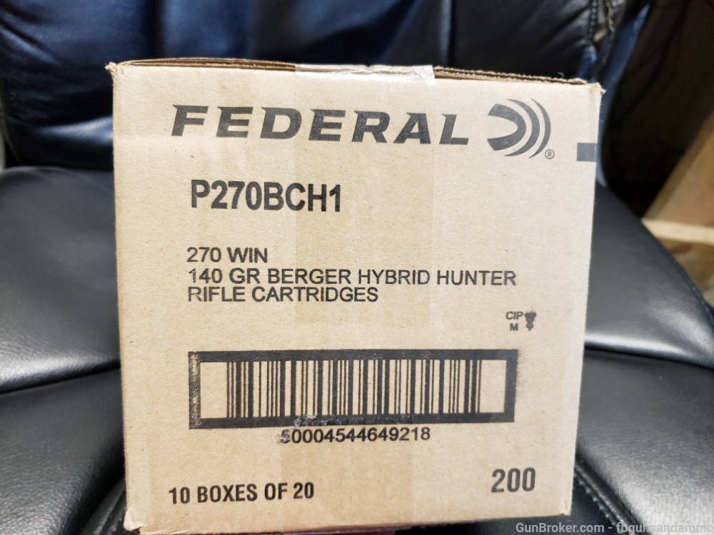NEW 200 ROUNDS FEDERAL PREMIUM 270 WIN 140 BERGER HYBRID HUNTER JHP HP .270-img-0
