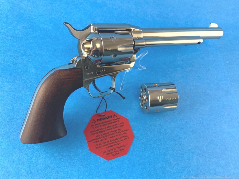 EAA Bounty Hunter SAA Revolver Nickel  .22 LR/.22 Mag 6 Rd-img-0