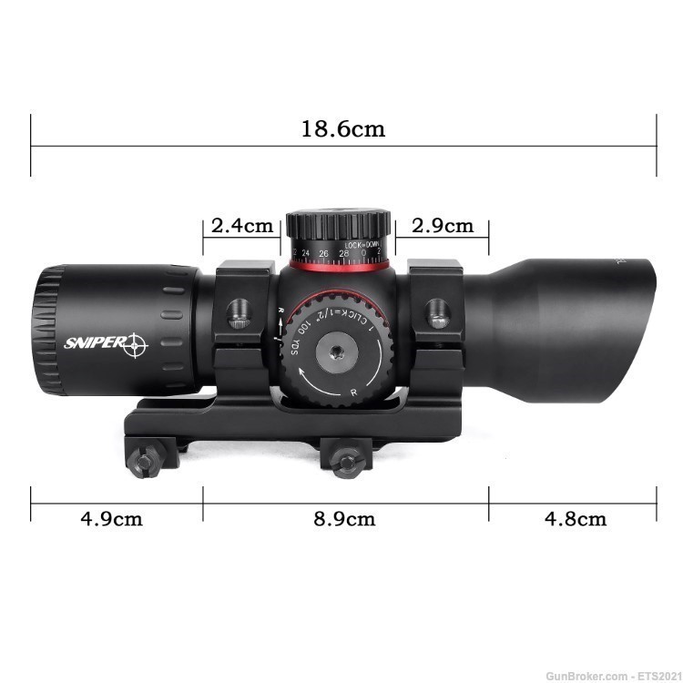 Compact Red Dot Sight Scope Style 35mm Tube Picatinny Mount + Cap-img-5
