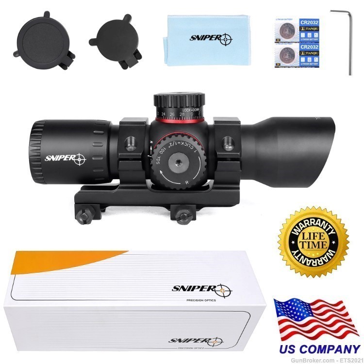 Compact Red Dot Sight Scope Style 35mm Tube Picatinny Mount + Cap-img-3