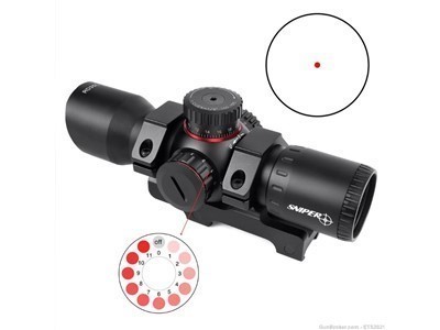 Compact Red Dot Sight Scope Style 35mm Tube Picatinny Mount + Cap