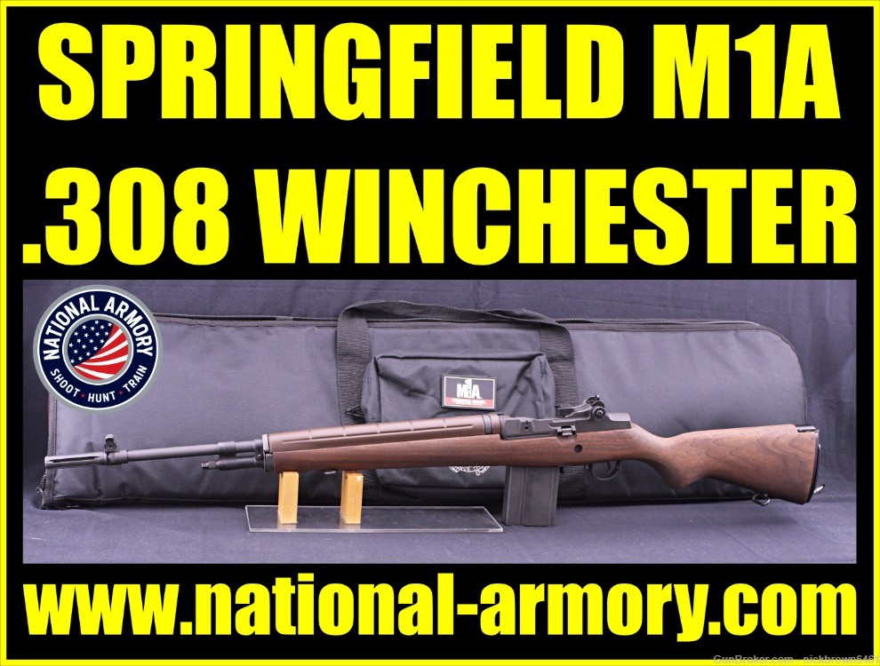 SPRINGFIELD ARMORY M1A 308 WIN 22" NATIONAL MATCH SIGHT WALNUT STOCK -img-0