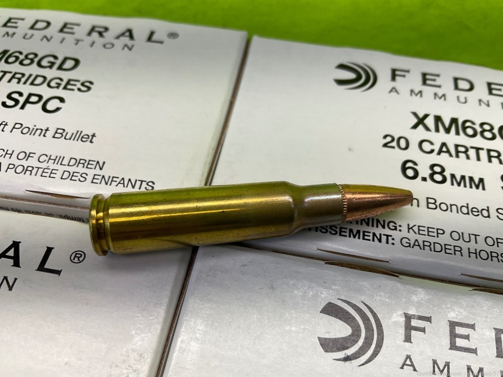 RARE FEDERAL 6.8MM SPC MX68GD GOLD DOT 100 ROUNDS 5 BOXES SALE MILITARY -img-4
