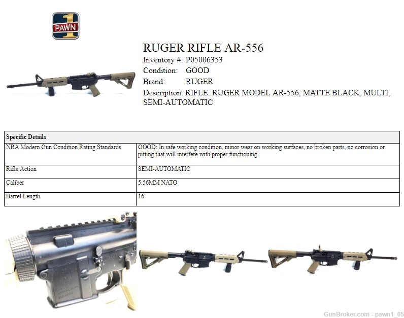 Ruger AR-556 AR556 Semi Auto Rifle W/ Magpul Furniture & Vertical Grip-img-7