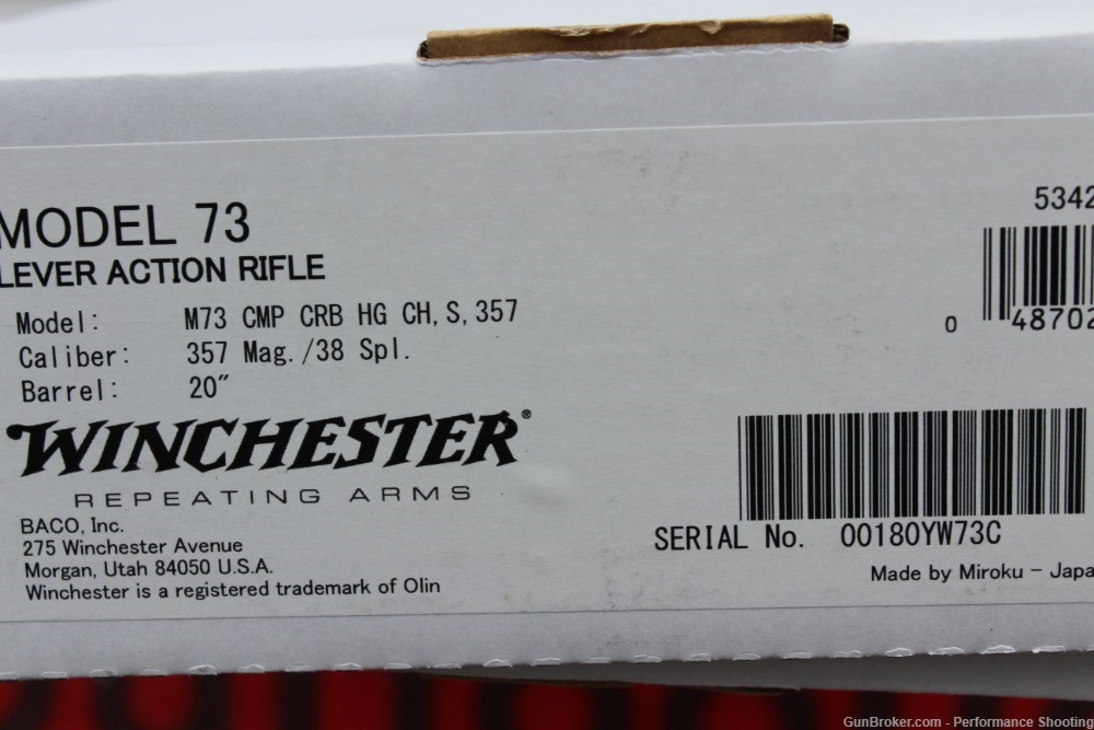 Winchester Model 1873 Competition Carbine High Grade 357 Mag 534280137-img-24