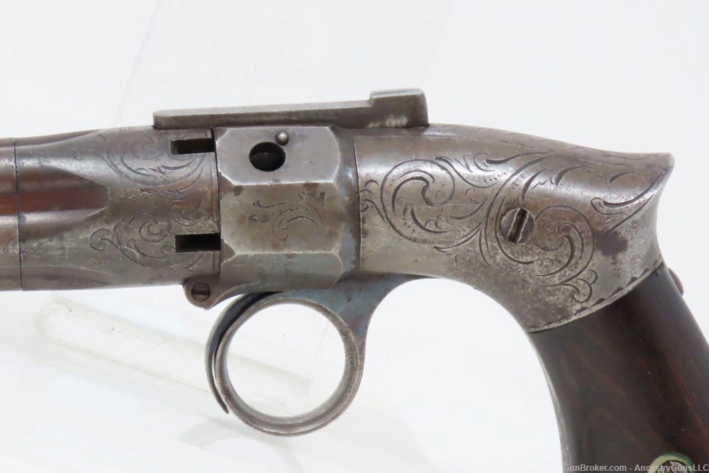Scarce ANTEBELLUM Pre-Civil War ROBBINS & LAWRENCE Ring Trigger PEPPERBOX  -img-3