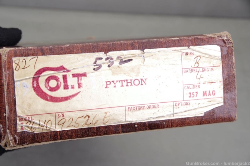 1978 Colt Python 357 Magnum 4'' Blue with Original Box & Papers 98%-img-2