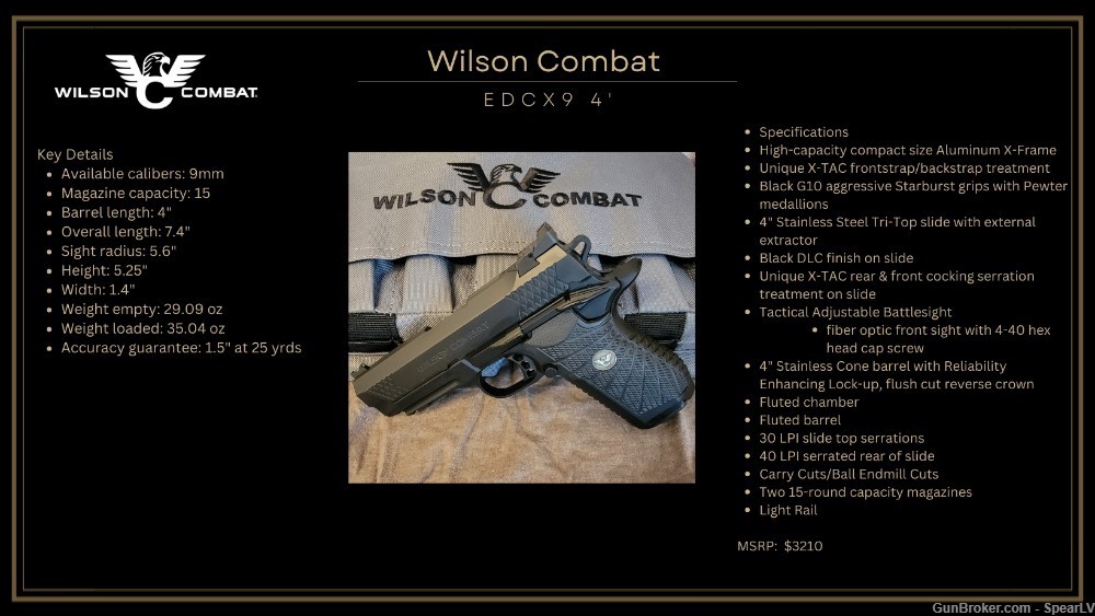 Wilson Combat EDCX9 9MM NIB-img-0