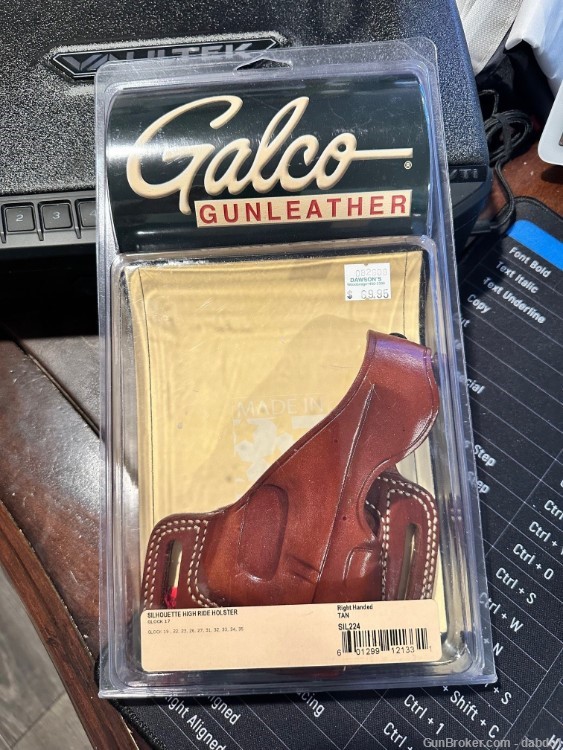Galco Silhouette High Ride Holster, Tan RH, for Glock 17,19,22,23,26,27,31-img-0