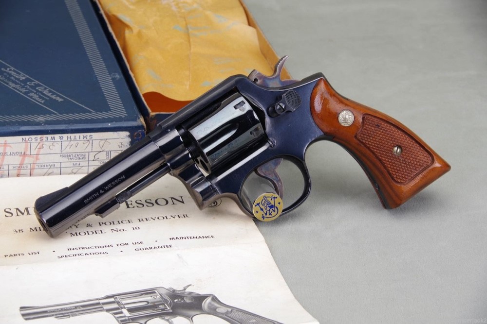 1974 Smith & Wesson 10-6 38 Special 4'' Blue with Original Box & Manual-img-0