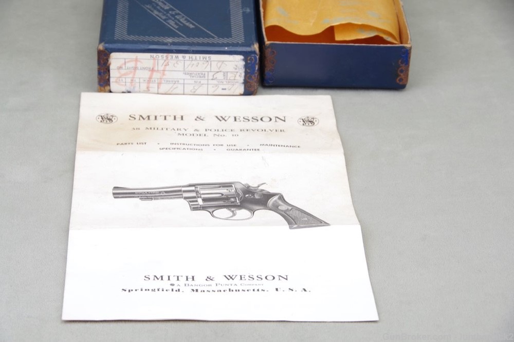 1974 Smith & Wesson 10-6 38 Special 4'' Blue with Original Box & Manual-img-5