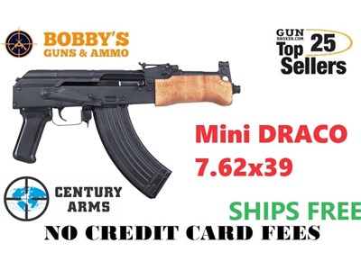 Century Arms HG2137N Draco Mini 7.62x39mm 30+1 7.75" Threaded Barrel