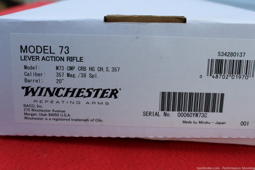 Winchester Model 1873 Competition Carbine High Grade 357 Mag 534280137-img-26