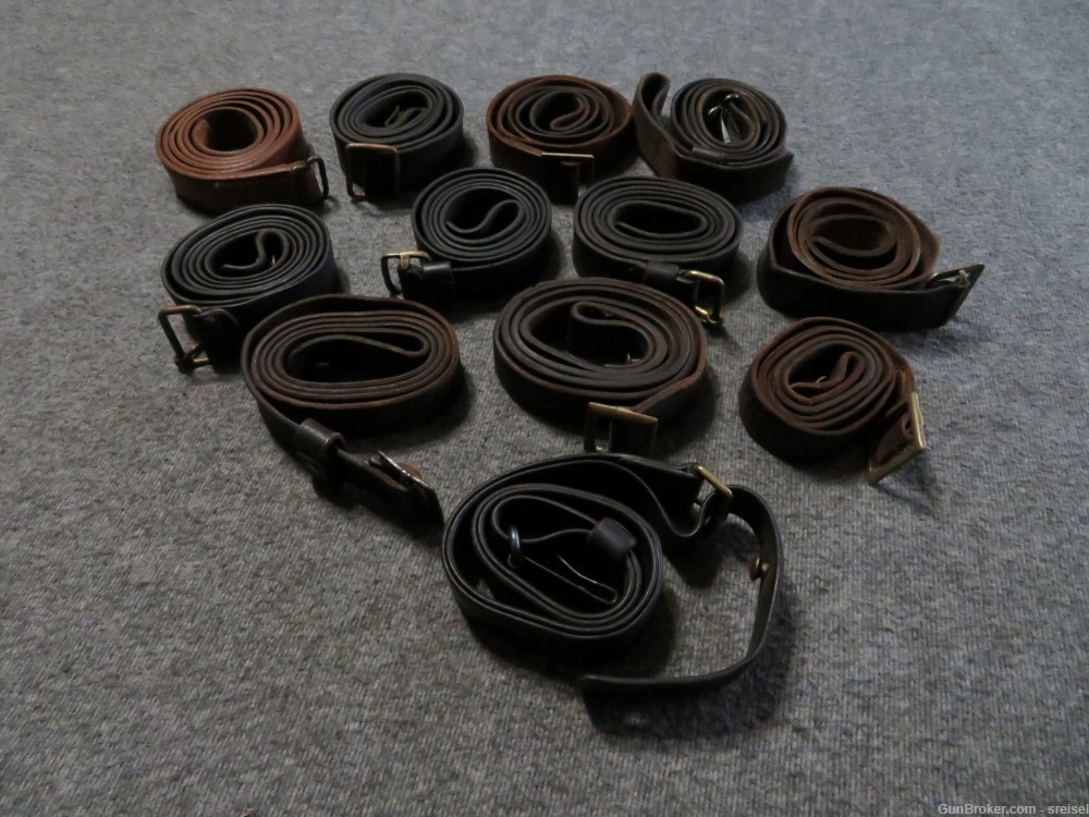 12-MAUSER LEATHER SLINGS OF SEVERAL TYPES AND MODELS-ALL COMPLETE-img-0