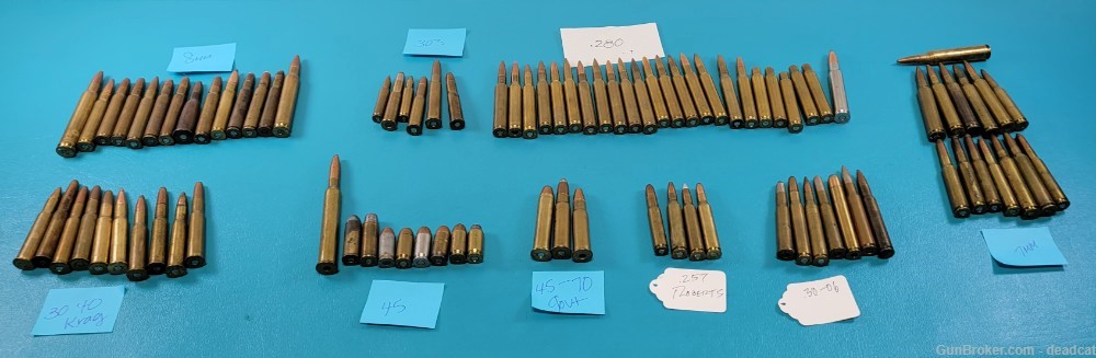 Big Lot of Vintage Ammo WWI WWII Cartridges Bullets Ammunition 257 Roberts -img-0