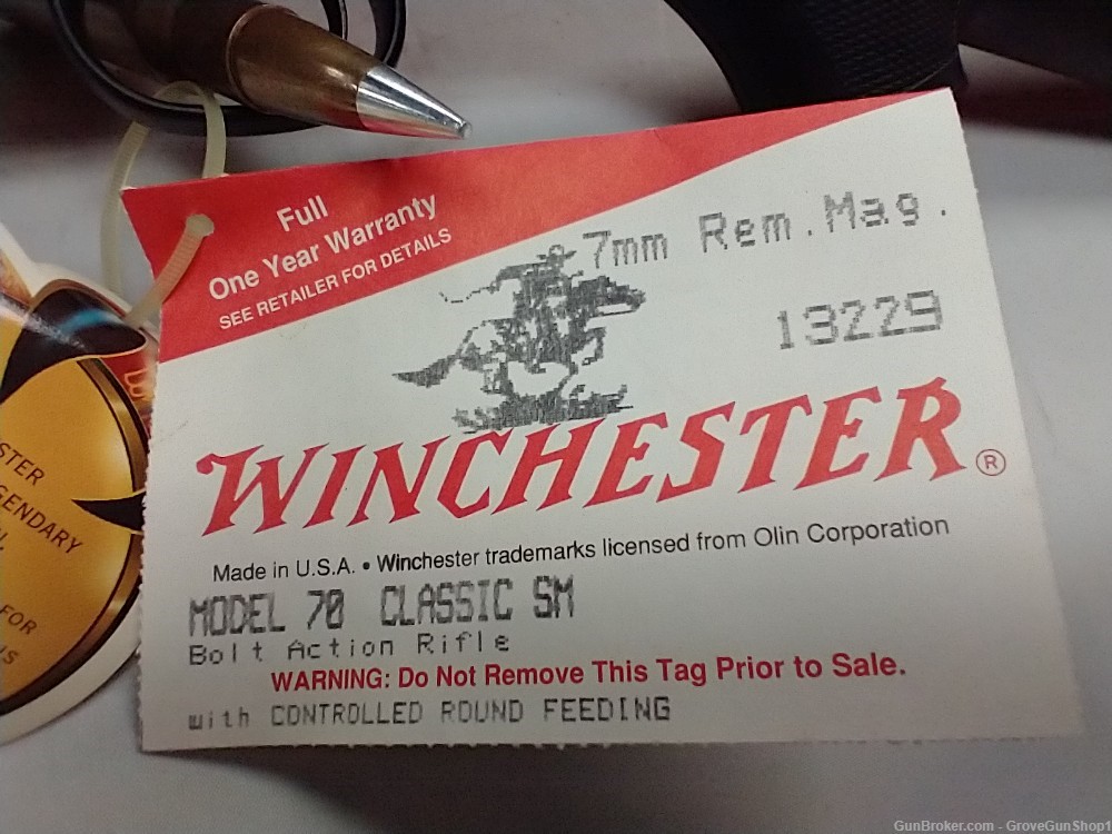 Winchester 70 Classic SM 7mm Rem Mag 26" Bolt-Action CF Rifle MFG 1990"s-img-7