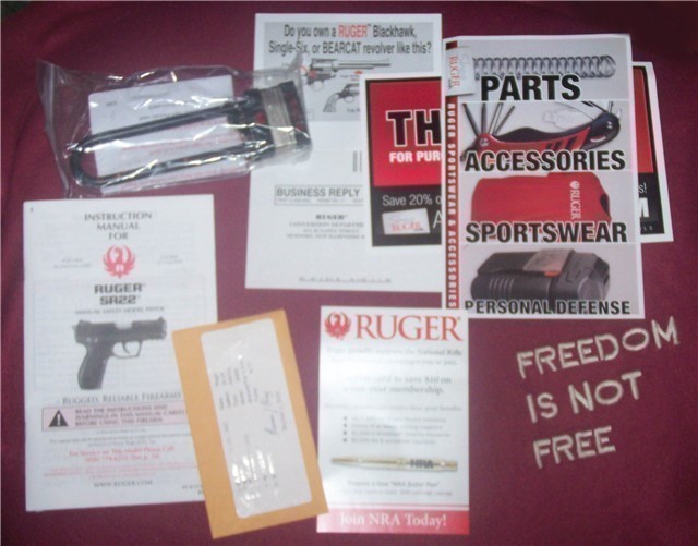 RUGER SR22PB BOX, LOCK, BRASS, & ALL PAPERWORK-img-2