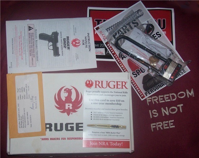 RUGER SR22PB BOX, LOCK, BRASS, & ALL PAPERWORK-img-1