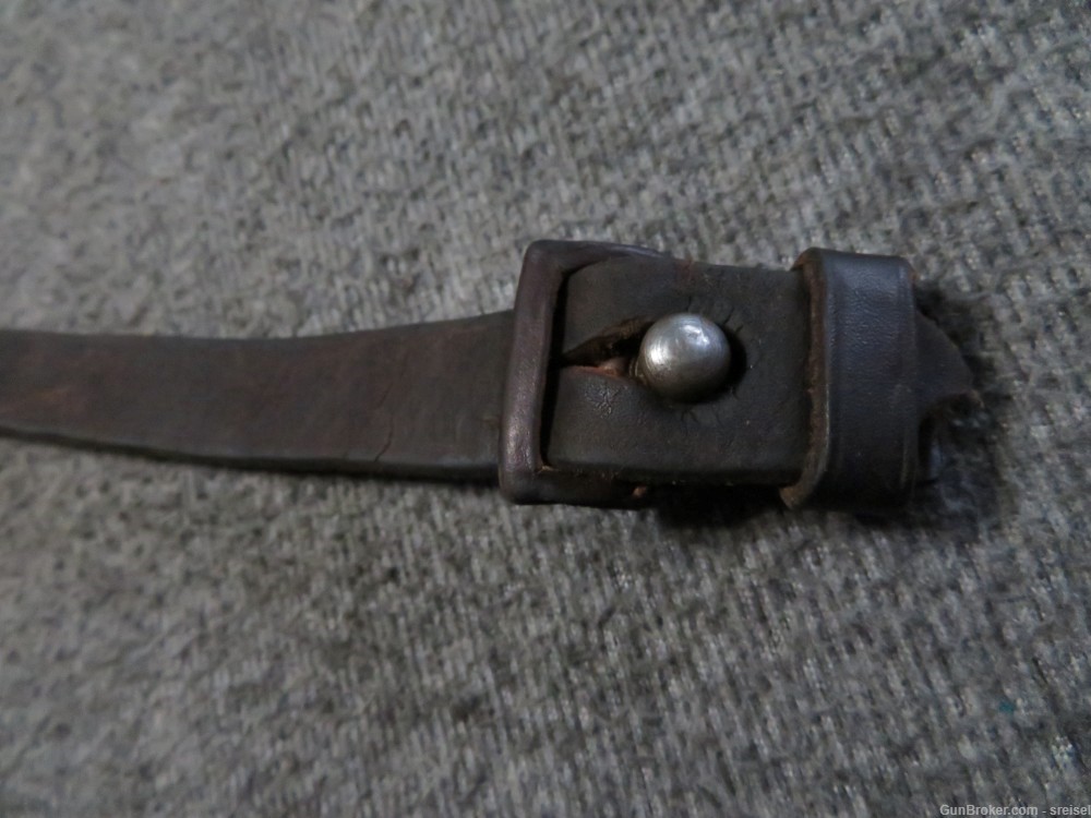 ORIGINAL WWII GERMAN 98K MAUSER RIFLE SLING THAT IS COMPLETE AND SHORTENED-img-1