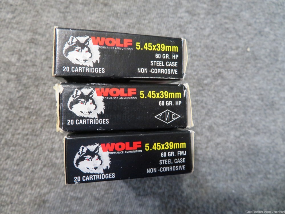 3 BOXES-60 ROUNDS OF WOLF MADE RUSSIAN 5.45 x 39 CALIBER AMMUNITION-img-6