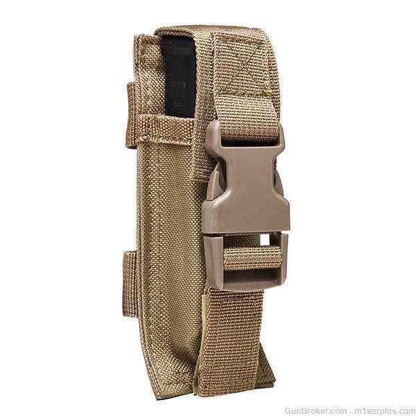 VISM 1 Pocket Tan MOLLE Belt Pouch fits CZ 75 P-07 P-10 Pistol Magazines-img-0