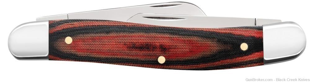 Case 27853 Medium Stockman Pocket Knife Red/Black Micarta Handle SS Blades-img-3