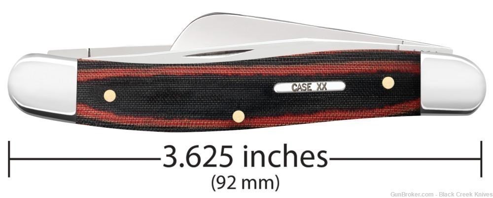 Case 27853 Medium Stockman Pocket Knife Red/Black Micarta Handle SS Blades-img-2