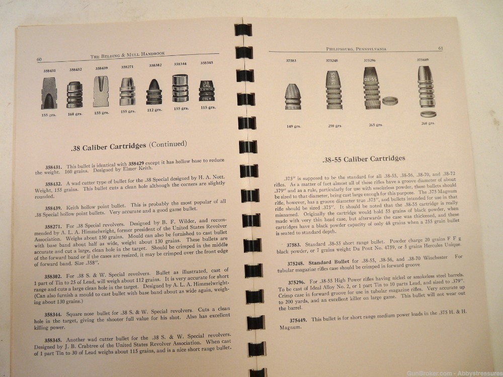 Belding Mull Hand Book 1959 No. 38 hand loading ammunition catalog vintage-img-1