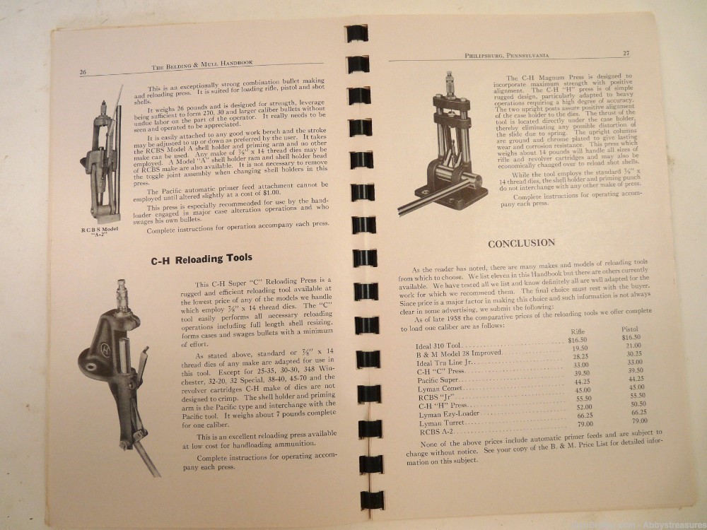Belding Mull Hand Book 1959 No. 38 hand loading ammunition catalog vintage-img-2