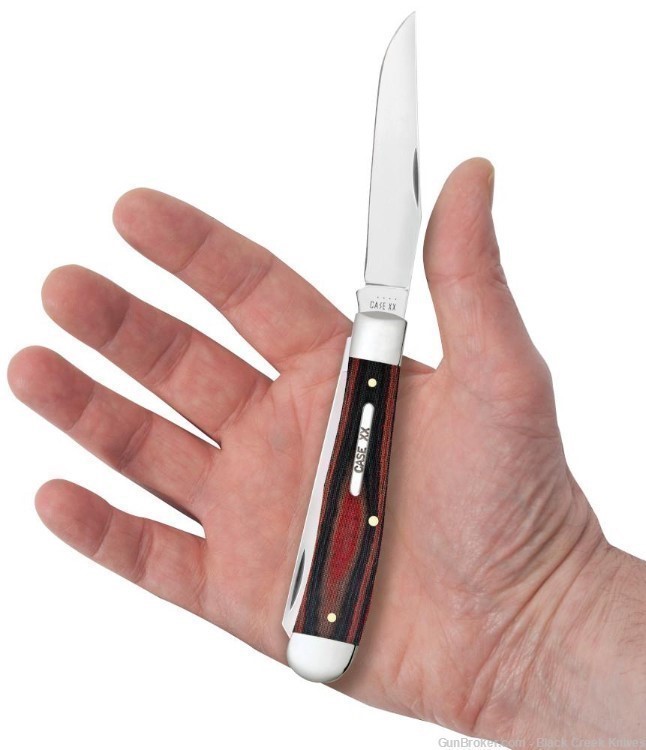 Case 27850 Red/Black Micarta Handle Trapper Pocket Knife SS Blades-img-4