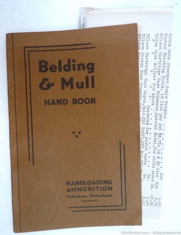 Belding Mull Hand Book handloading ammunition 1943  price lists vintage adv-img-0