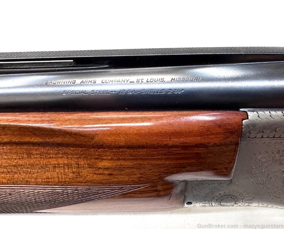 Belgium Browning Superposed 12ga Pigeon Grade Felix Funken Engraved 1956-img-3