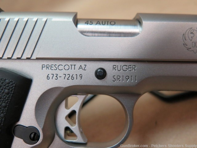 Ruger SR1911 Commander Style Stainless Steel 45ACP 6702 Like New in Box-img-6