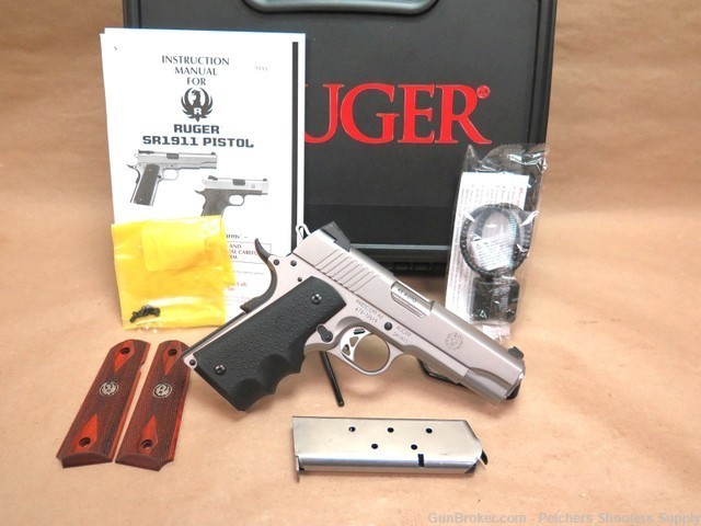 Ruger SR1911 Commander Style Stainless Steel 45ACP 6702 Like New in Box-img-0
