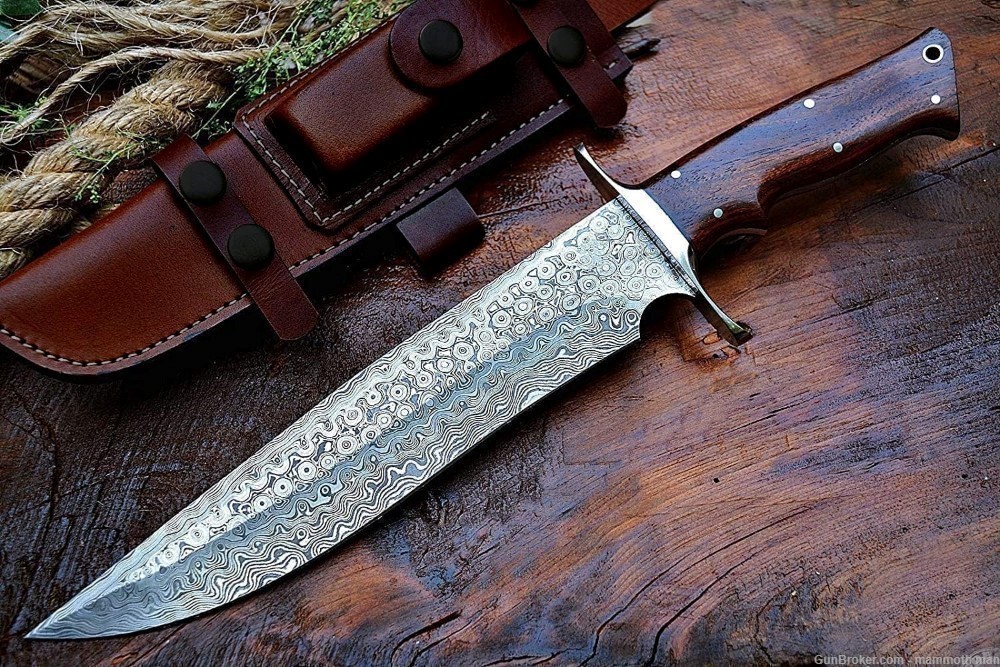  Handmade Damascus Hunting Knife -img-0