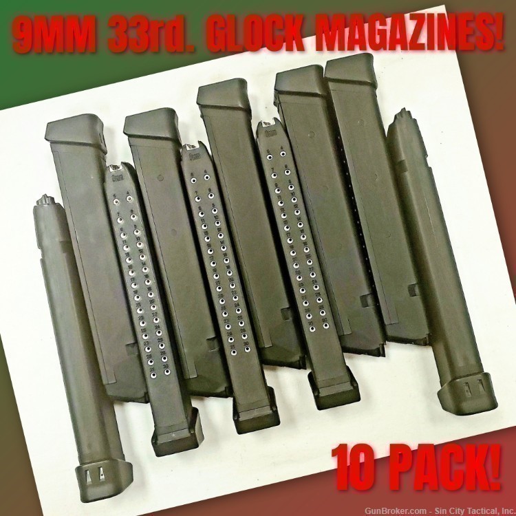10pk 9mm Glock Magazines 33 round! (LIMITED QUANTITY)-img-0