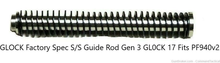 GL0CK Factory Spec S/S Guide Rod Spring Gen 3 GL0CK 17 Fits PF940v2 -img-0