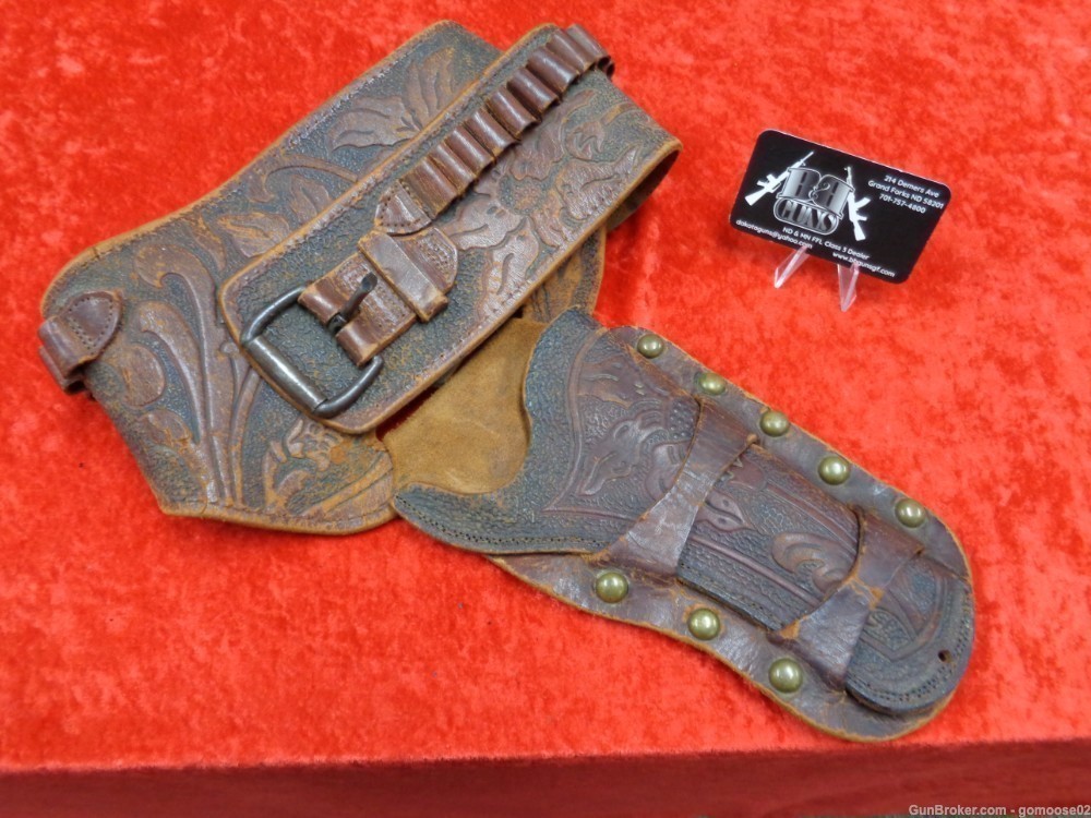 Vintage Leather Holster Rig SAA Single Action Army Six Shooter Colt Early -img-16